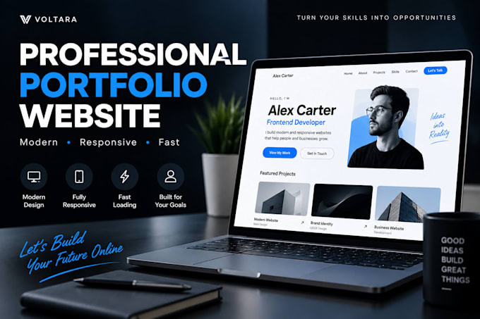 design and build a modern responsive personal portfolio website