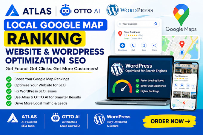 search atlas ai otto local google map ranking wordpress website seo optimization