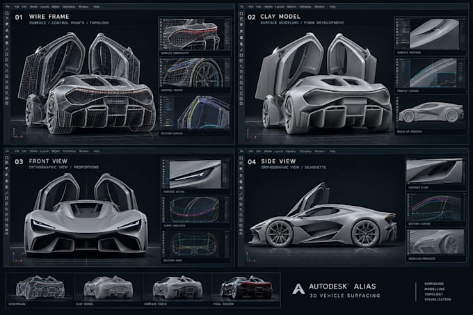 create a realistic 3d vehicle models and automotive rendering