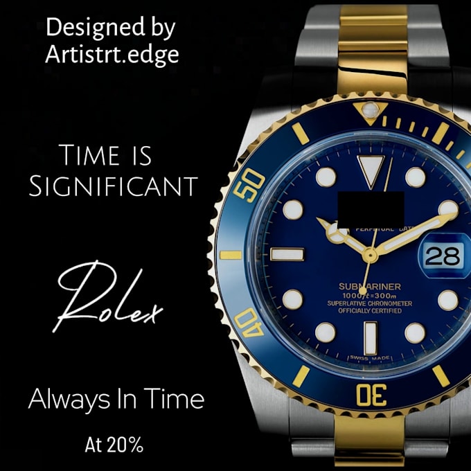 create premium watch ad posters for social media