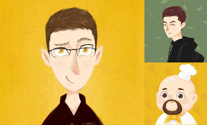 custom anime cartoon avatar, profile picture and character portrait commission