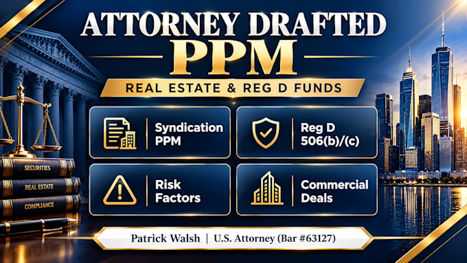draft a premium real estate syndication ppm as a US attorney