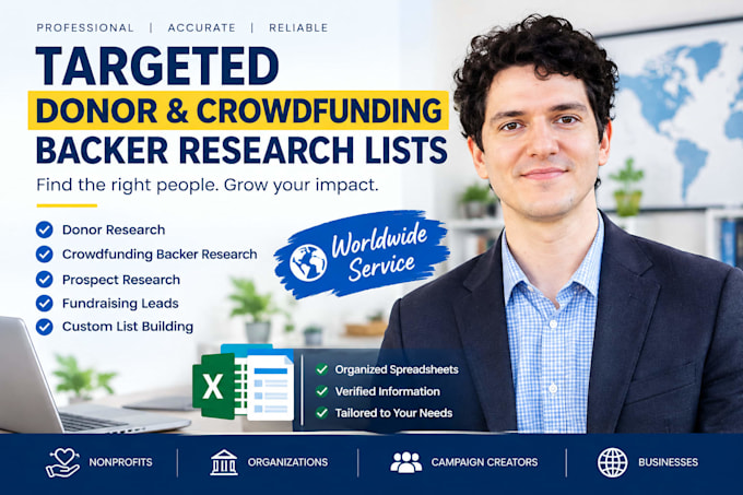 provide targeted donor and crowdfunding backer research lists