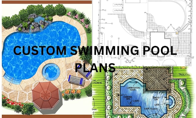 design a swimming pool plan and custom pool layout backyard and site plan
