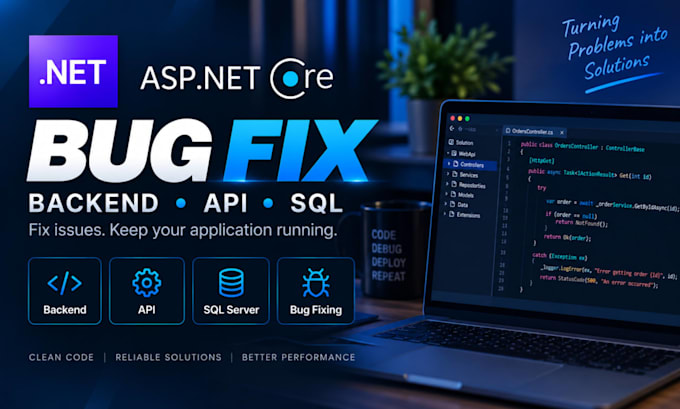 fix aspnet core dotnet API backend and sql issues