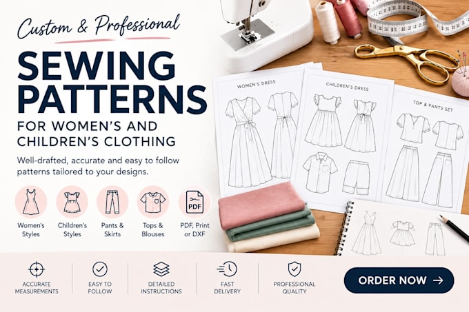 create professional sewing patterns for womens and childrens clothing