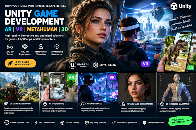 develop unity games, ar VR mobile game