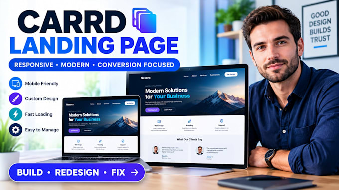 build carrd simvoly webador jimdo landing page custom website design service
