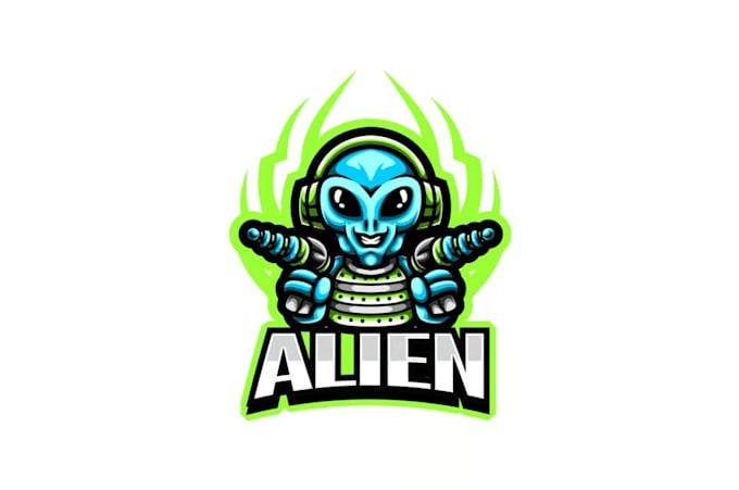 design a powerful alien character logo