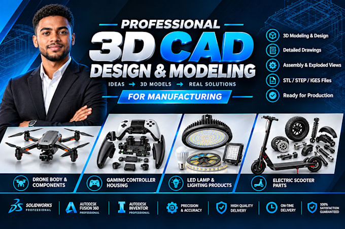3d cad design mechanical industrial product design cad model for manufacturing
