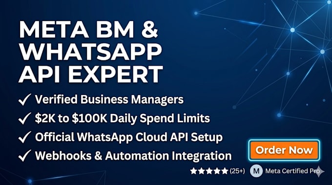 create facebook business manager, verified bm, and whatsapp business api