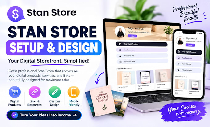 setup and design your stan store with digital products