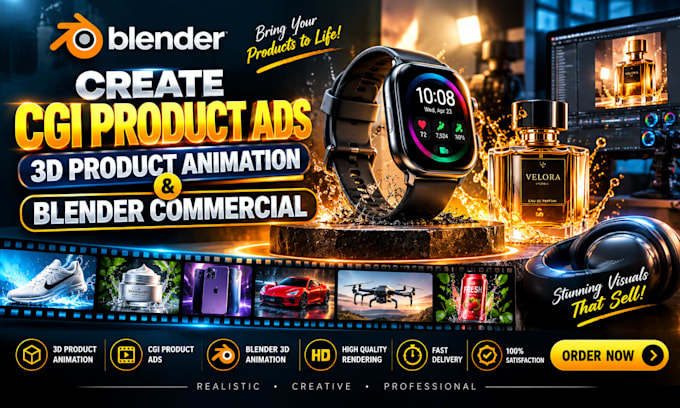 create cgi product ads, 3d product animation, blender commercial, blender 3d