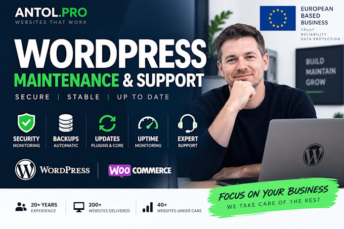 provide monthly wordpress maintenance, security and support