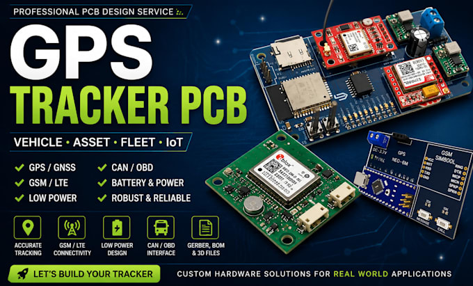 design a gps tracker pcb for vehicle, asset, fleet and iot tracking