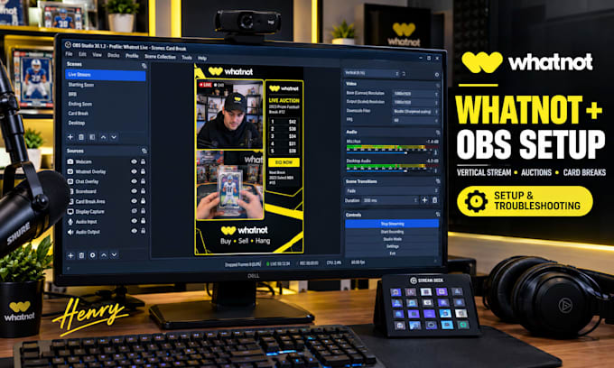 set up whatnot stream on obs and fix live streaming issues,whatnot streaming