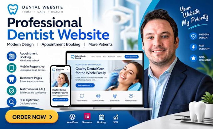 design a dentist website with appointment booking