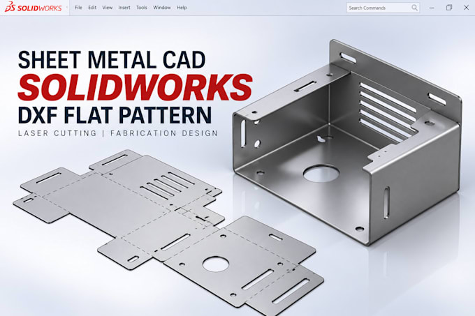 do sheet metal cad solidworks dxf flat pattern laser cutting fabrication design