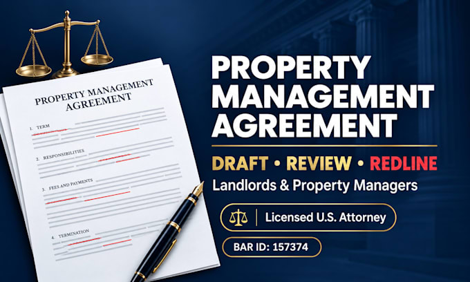 draft a legally binding property management agreement for landlords