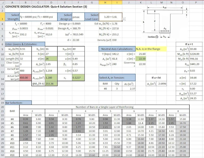 create structural engineering calculation sheets in excel