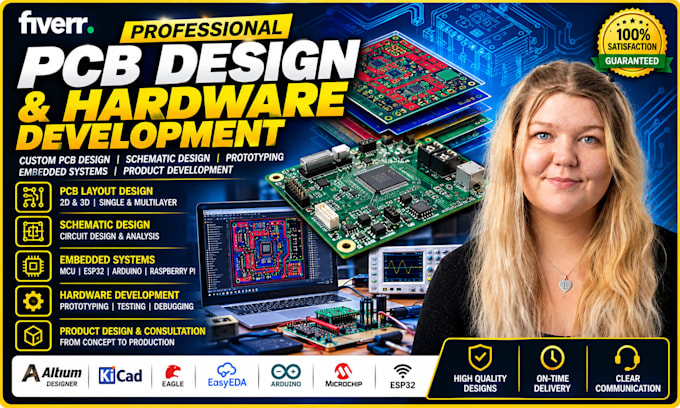 do pcb design, circuit schematic, layout and hardware development