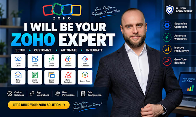 setup zoho one, zoho CRM, books, desk, people, creator,