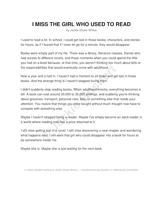 sell you a ready made unpublished personal essay or article