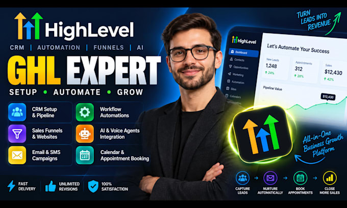 be your gohighlevel expert for CRM and automation
