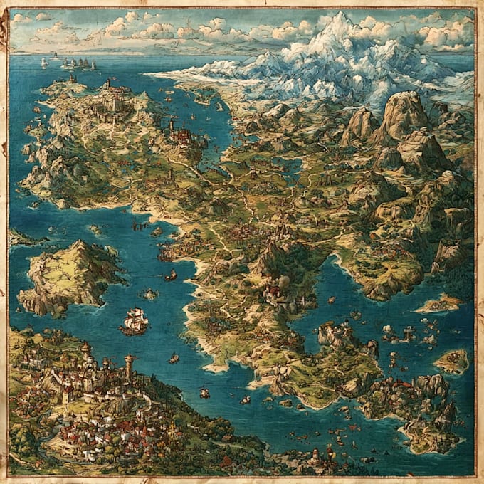 draw a custom map for fantasy, scifi, book or boardgame