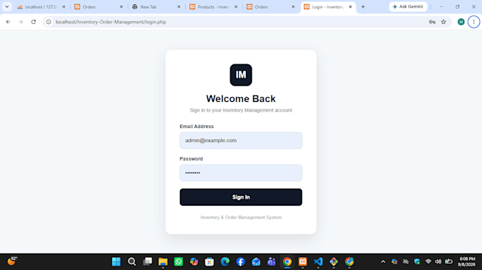 a PHP mysql inventory and order management system