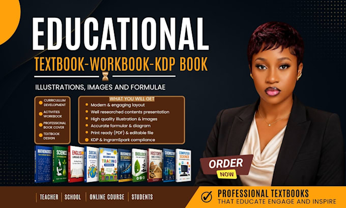 write, design and format educational textbook, workbook design, curriculum plan