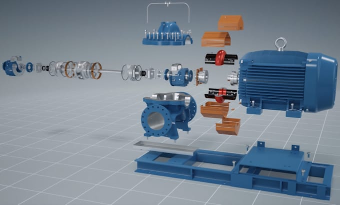 create 3d industrial machinery animation and technical equipment explainer