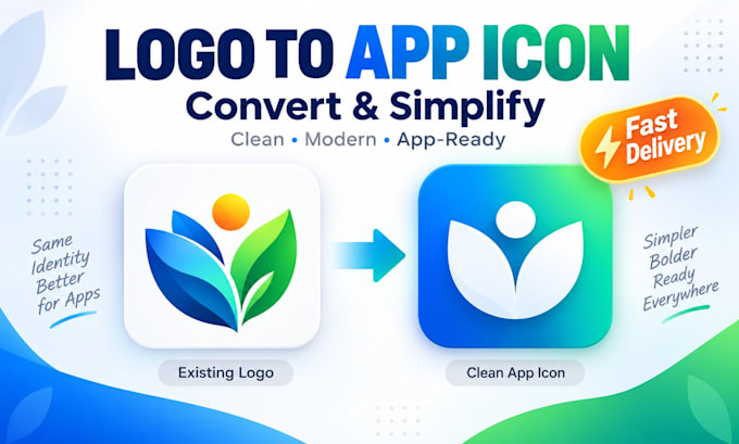 convert and simplify your existing logo into a clean app icon
