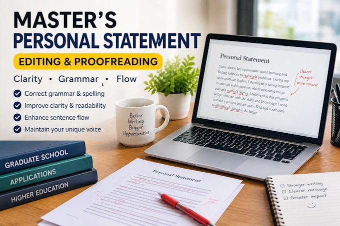 edit your masters personal statement for clarity and grammar
