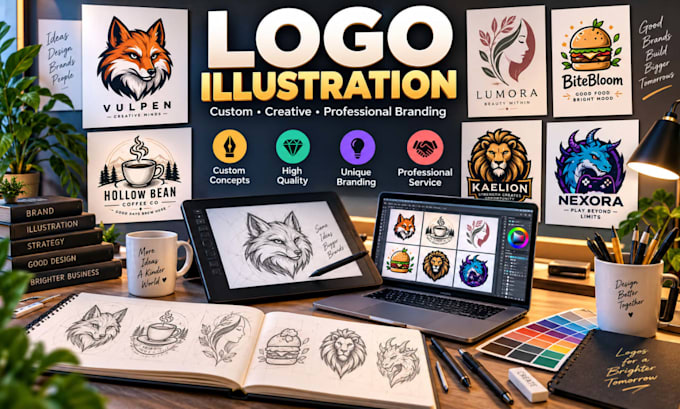 illustrate a beautiful logo illustration