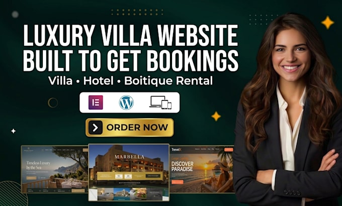 design a luxury villa wordpress website with direct booking