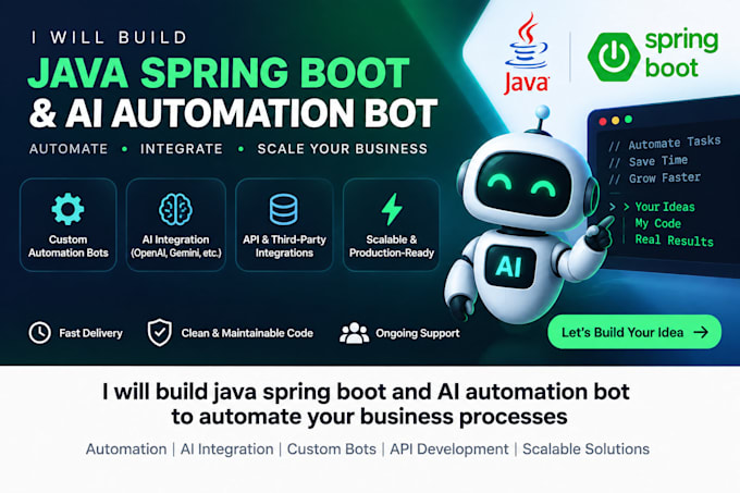 build java spring boot and ai automation bots