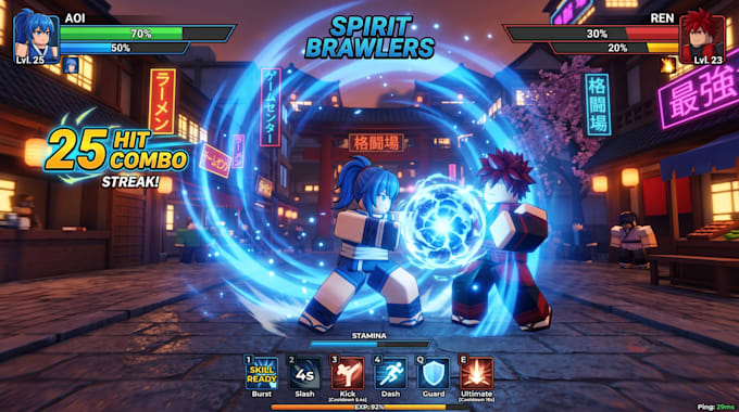 develop roblox anime fighting game combat system melee skill scripter roblox vfx