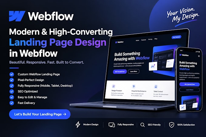 design crisp landing page for your webflow website