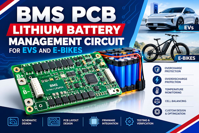 design bms pcb, lithium battery management circuit for evs and e bikes