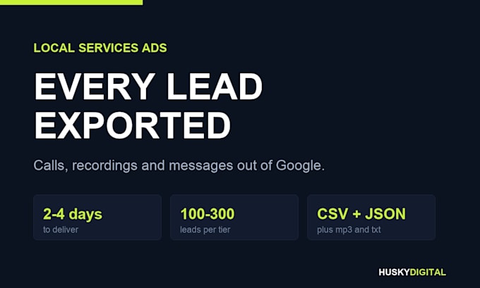 export your local services ads leads, calls and recordings