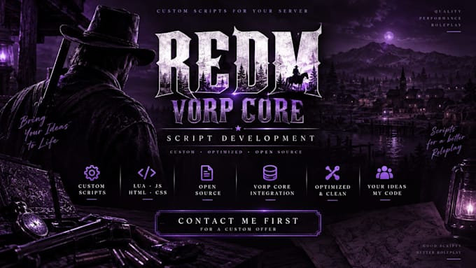 create custom redm vorp core scripts in lua js HTML and CSS