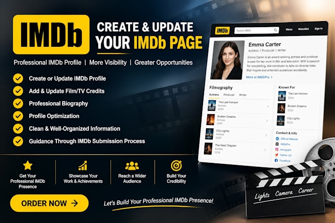 create, update and optimize your imdb profile and credits
