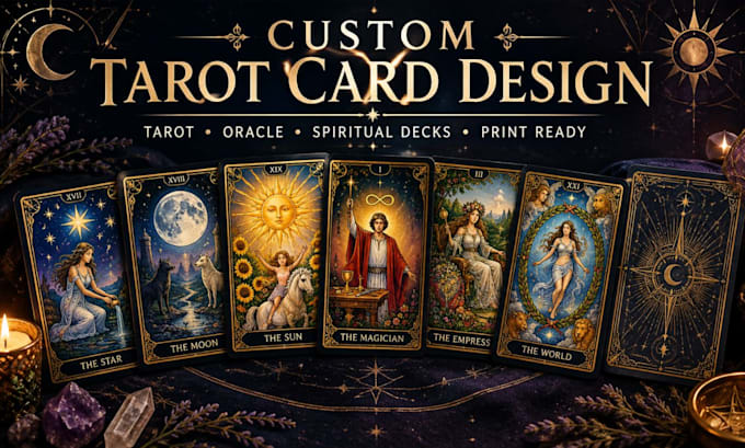 design custom tarot cards oracle cards tarot deck illustration