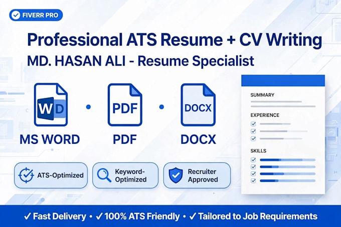 create professional ats resume cv and do ms word formatting