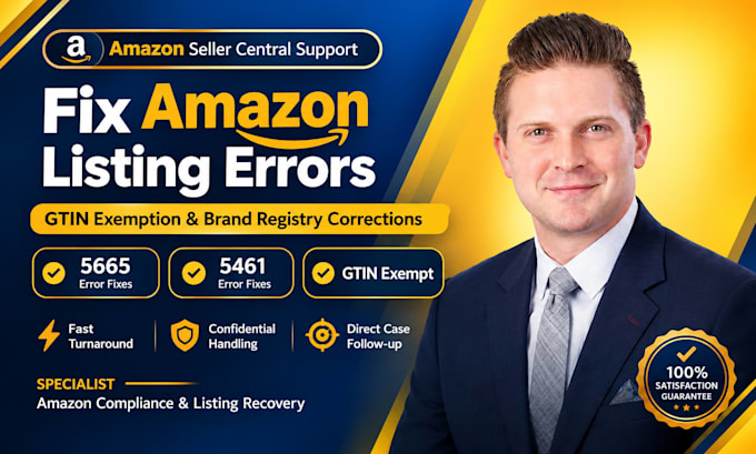 fix amazon listing error code 5665 5461 gtin exemption brand registry