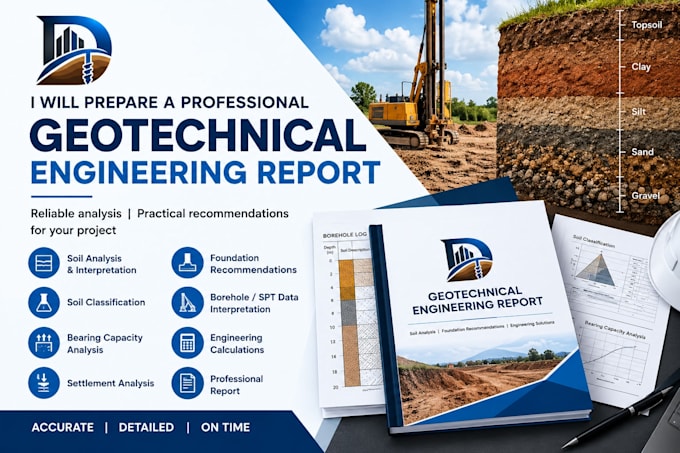 prepare a professional geotechnical engineering report