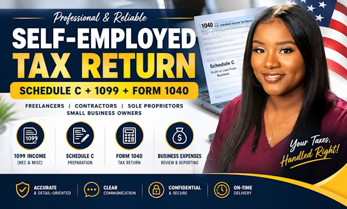 prepare your US self employed tax return with schedule c