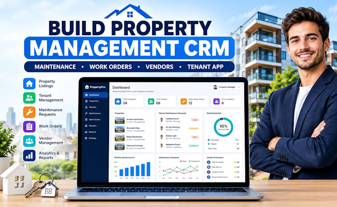 build property management software with CRM, tenant and vendor app