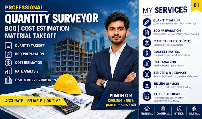 provide quantity surveying and cost estimation